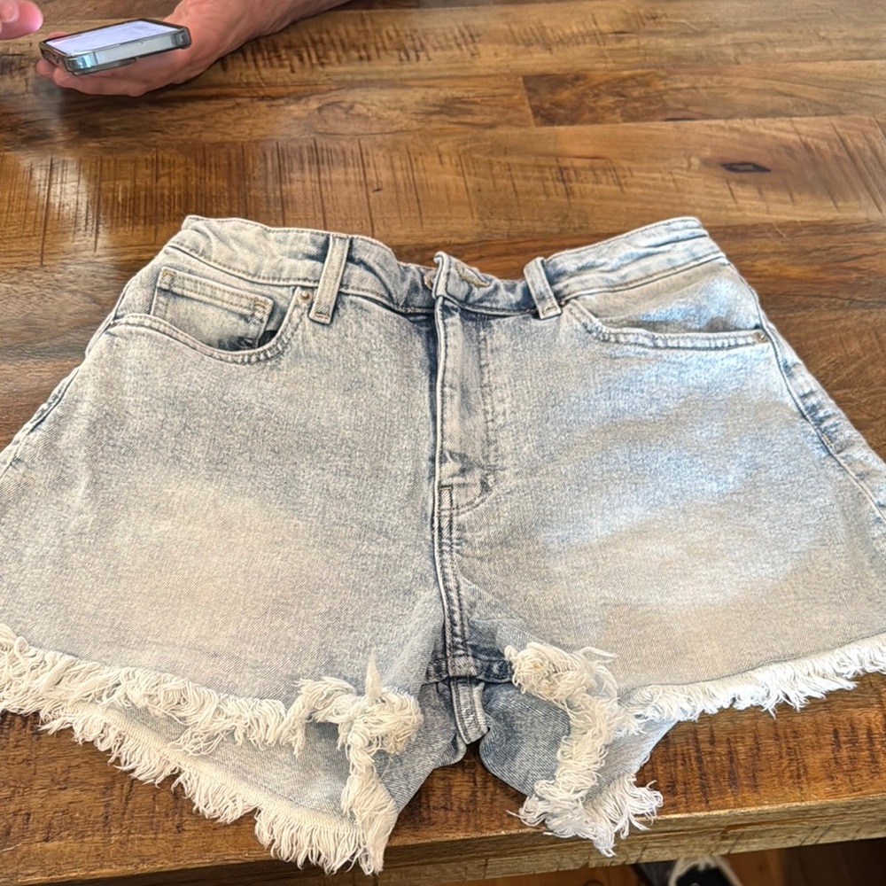 Denim Frayed Hem Women's Shorts